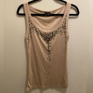 Theory Embellished Tan Tank Top